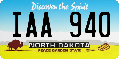 ND license plate IAA940