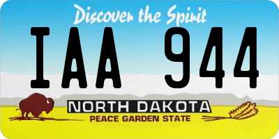 ND license plate IAA944