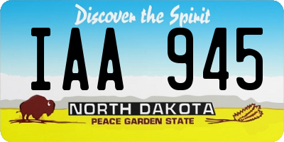 ND license plate IAA945