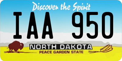 ND license plate IAA950