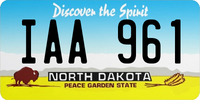ND license plate IAA961