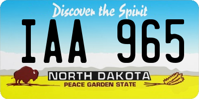 ND license plate IAA965