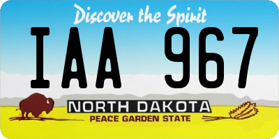 ND license plate IAA967