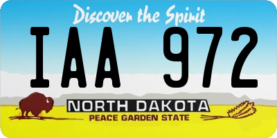 ND license plate IAA972