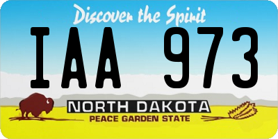 ND license plate IAA973