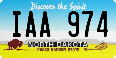 ND license plate IAA974