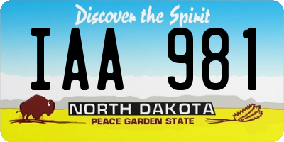 ND license plate IAA981