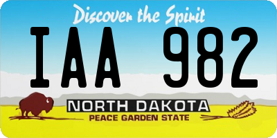 ND license plate IAA982