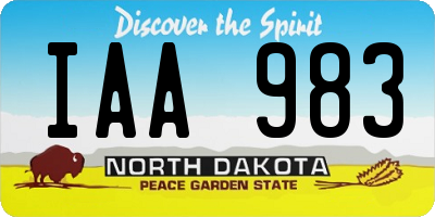 ND license plate IAA983