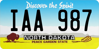 ND license plate IAA987