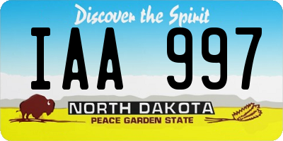 ND license plate IAA997