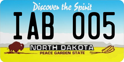 ND license plate IAB005