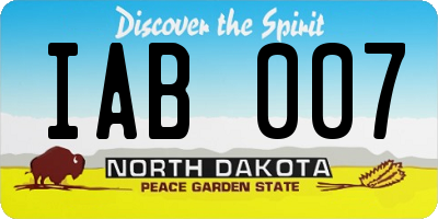 ND license plate IAB007