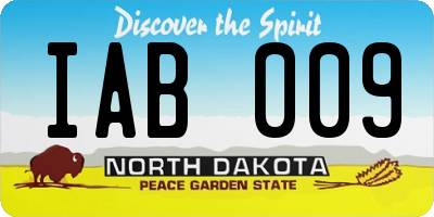 ND license plate IAB009
