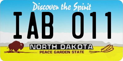 ND license plate IAB011