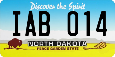 ND license plate IAB014