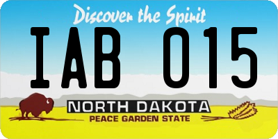 ND license plate IAB015
