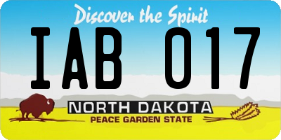 ND license plate IAB017