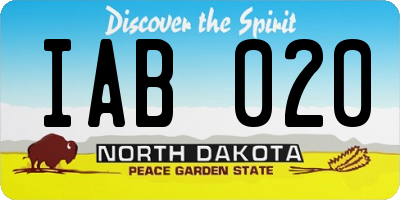 ND license plate IAB020