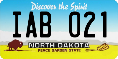 ND license plate IAB021