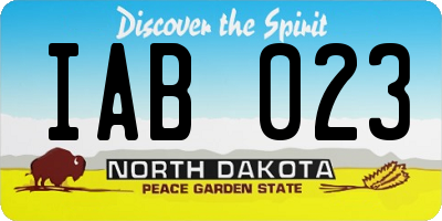 ND license plate IAB023