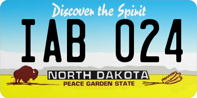 ND license plate IAB024