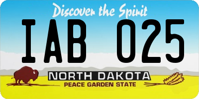 ND license plate IAB025