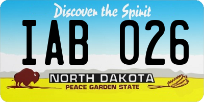 ND license plate IAB026