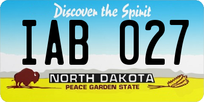 ND license plate IAB027
