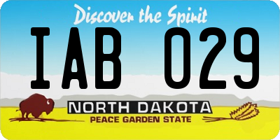 ND license plate IAB029