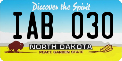 ND license plate IAB030