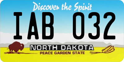 ND license plate IAB032