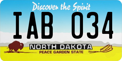 ND license plate IAB034