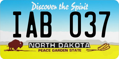 ND license plate IAB037