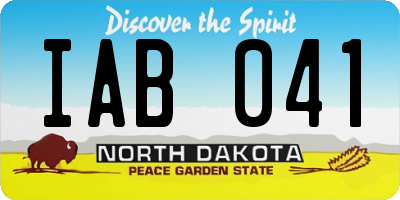 ND license plate IAB041