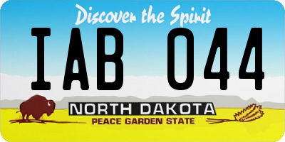 ND license plate IAB044