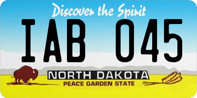 ND license plate IAB045