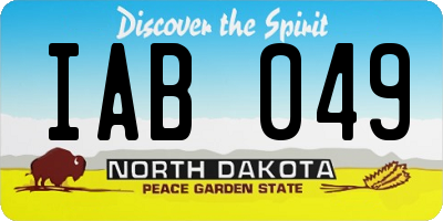 ND license plate IAB049