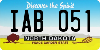 ND license plate IAB051