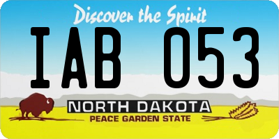 ND license plate IAB053