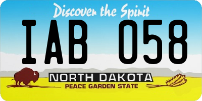 ND license plate IAB058