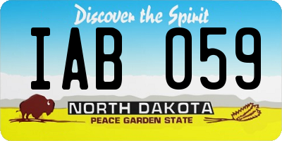 ND license plate IAB059