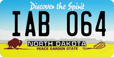 ND license plate IAB064