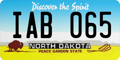 ND license plate IAB065