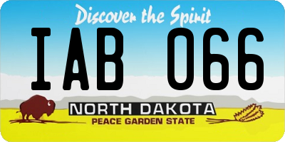 ND license plate IAB066