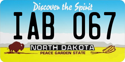 ND license plate IAB067