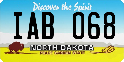 ND license plate IAB068