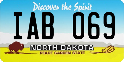 ND license plate IAB069