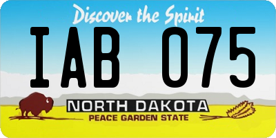ND license plate IAB075