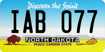 ND license plate IAB077